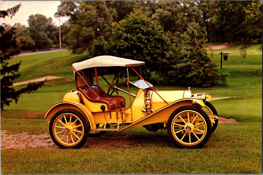 Vintage advertising postcard front, 1911 Empire 20 Gentleman's Racy Roadster second example, from the collection of Burton H. Upjohn, Kalamazoo Michigan
